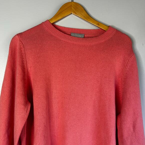 Pure Collection Wool Cashmere Crewneck Sweater Women's 18 Pink Preppy Soft Chic - Picture 2 of 7